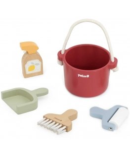Viga Toys VIGA PolarB Drewniany Set Do Sprzątania Wiaderko Zmiotka Accessories