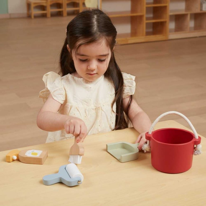 Viga Toys VIGA PolarB Drewniany Rinkinys Do Sprzątania Wiaderko Zmiotka Priedai – 4