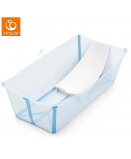 Stokke Flexi Bath - składana wanienka dziecięca X-Large, komplektas su įdėklu | Glacier Mėlyna