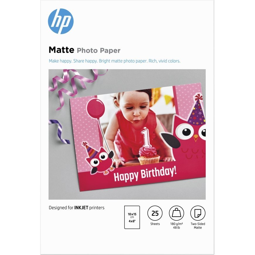 HP Матовая фотобумага , 25 листов, 10 х 15 см