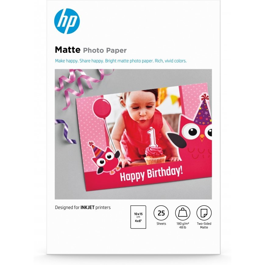 HP Matte Photo Paper, 180 g/m2, 10 x 15 cm (101 x 152 mm), 25 sheets – 2