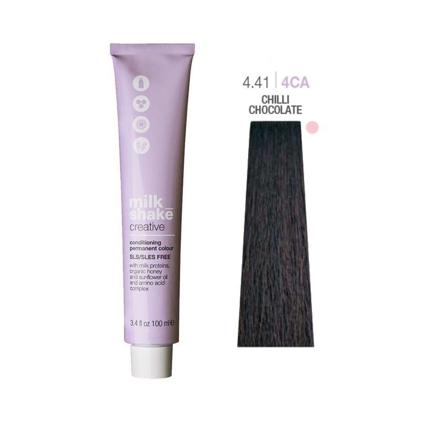 Milk Shake Creative - farba do włosów 100ml, full palette of colors - 4.41 | 4CA || Średni Miedziany Głęboki Popielaty Brąz – 3