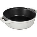 Set of 3 naczyń żeliwnych with lid Staub - 24 cm, White truffle