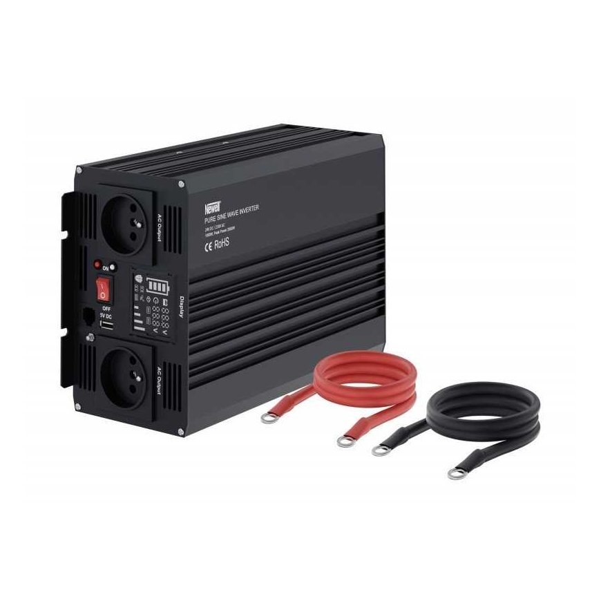Lens Newell voltage converter with pure sine wave 24 V / 230 V, 1000 W – 2