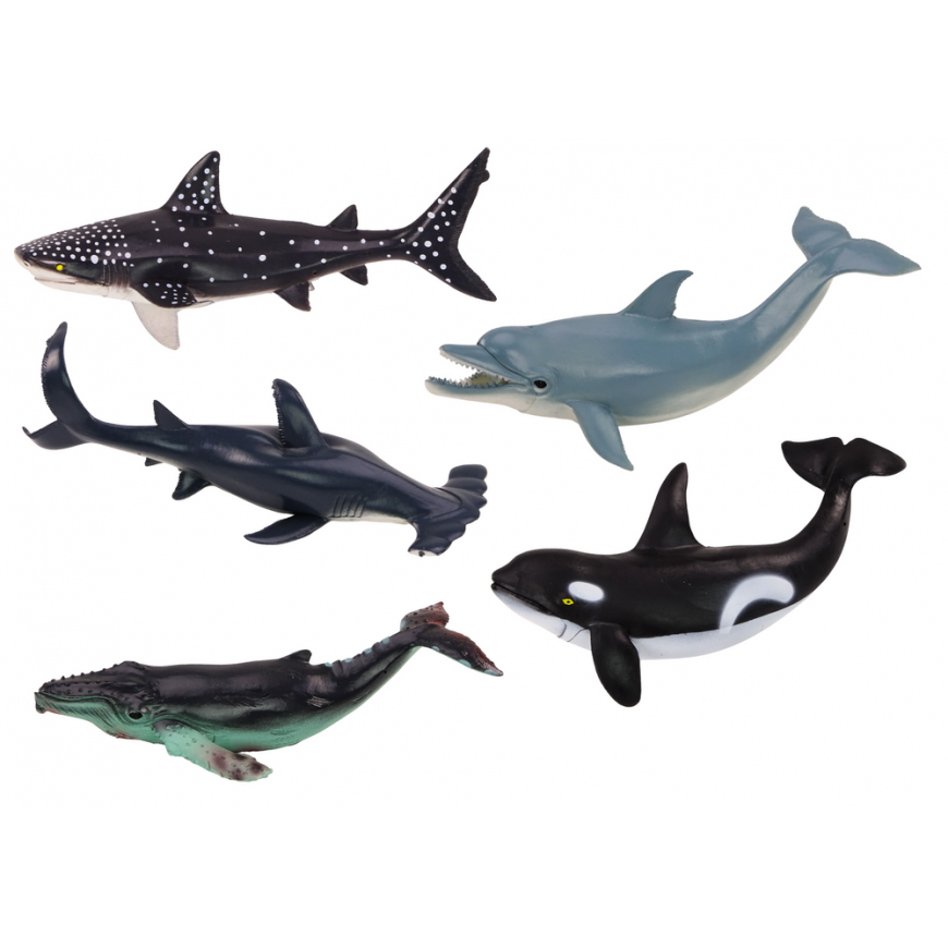 Lean Toys Set of Figures of the Largest Sea Animals Orca Whale Shark 6 pcs – 2