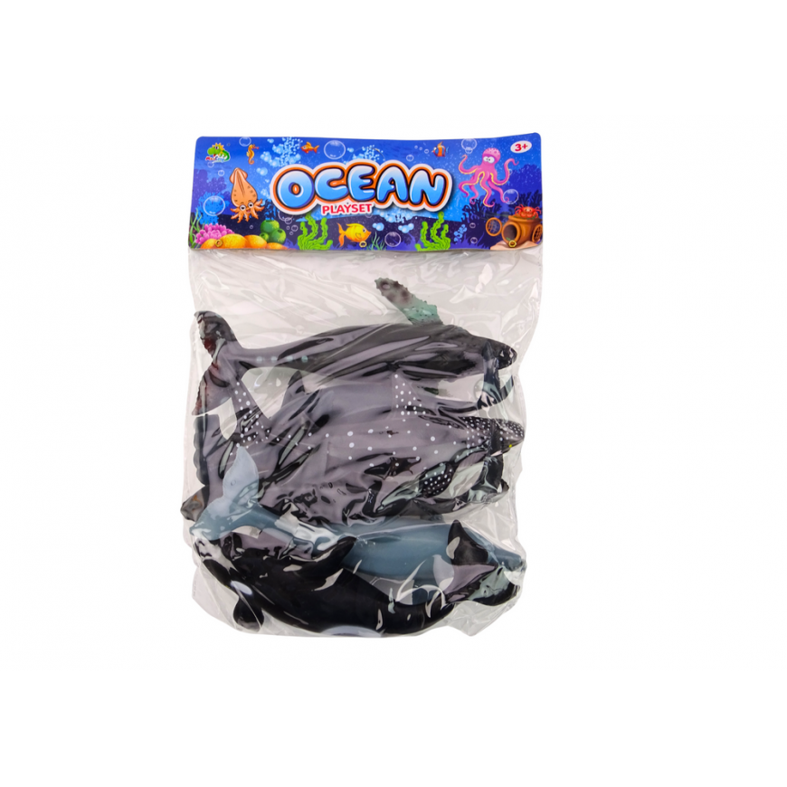 Lean Toys Set of Figures of the Largest Sea Animals Orca Whale Shark 6 pcs – 3
