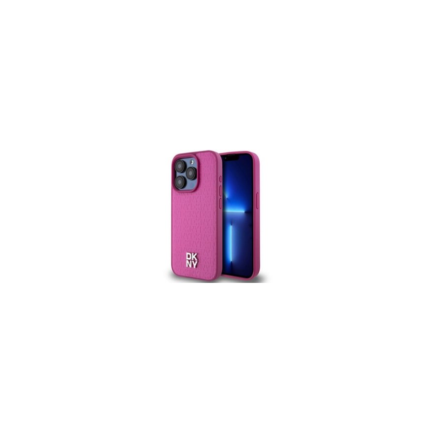 DKNY PU Leather Repeat Pattern Stack Logo MagSafe Case for iPhon – 2