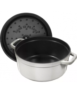 Pot żeliwny round Staub - 2.6 ltr, White truffle