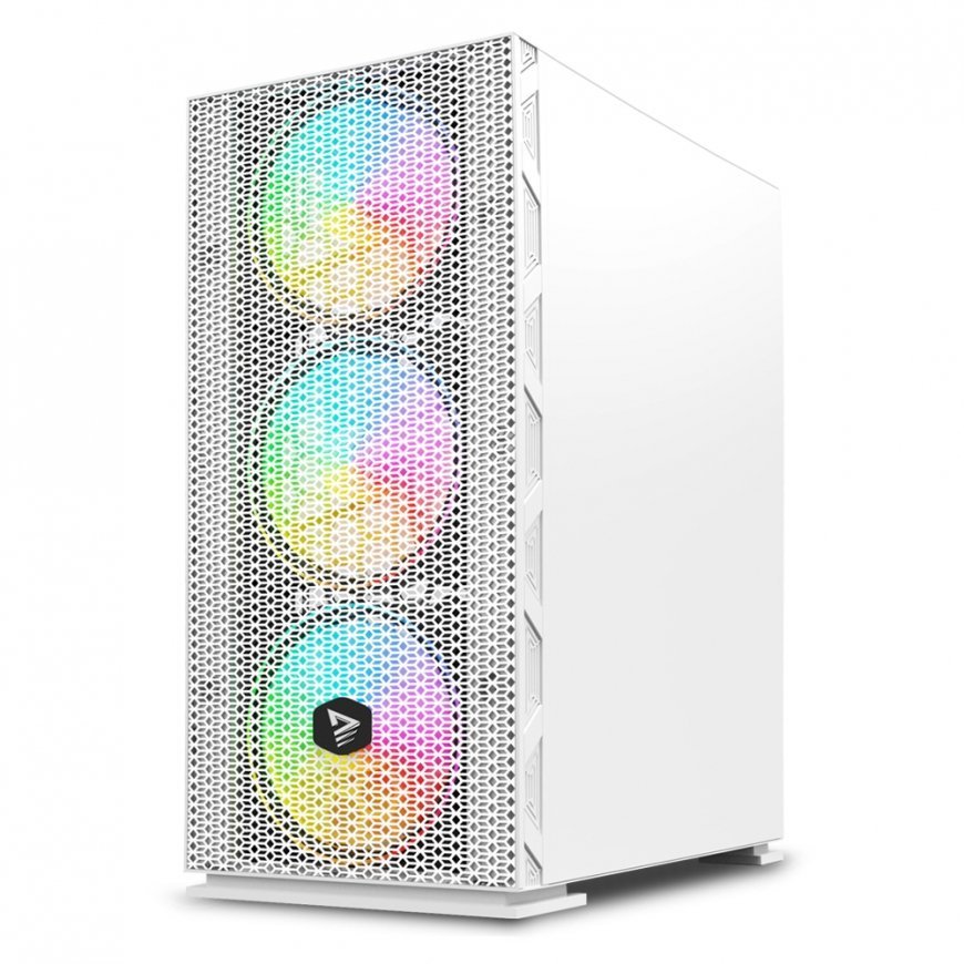 Savio Raptor White X1 ARGB Glass/Mesh White Computer Case Midi Tower Balts – 3