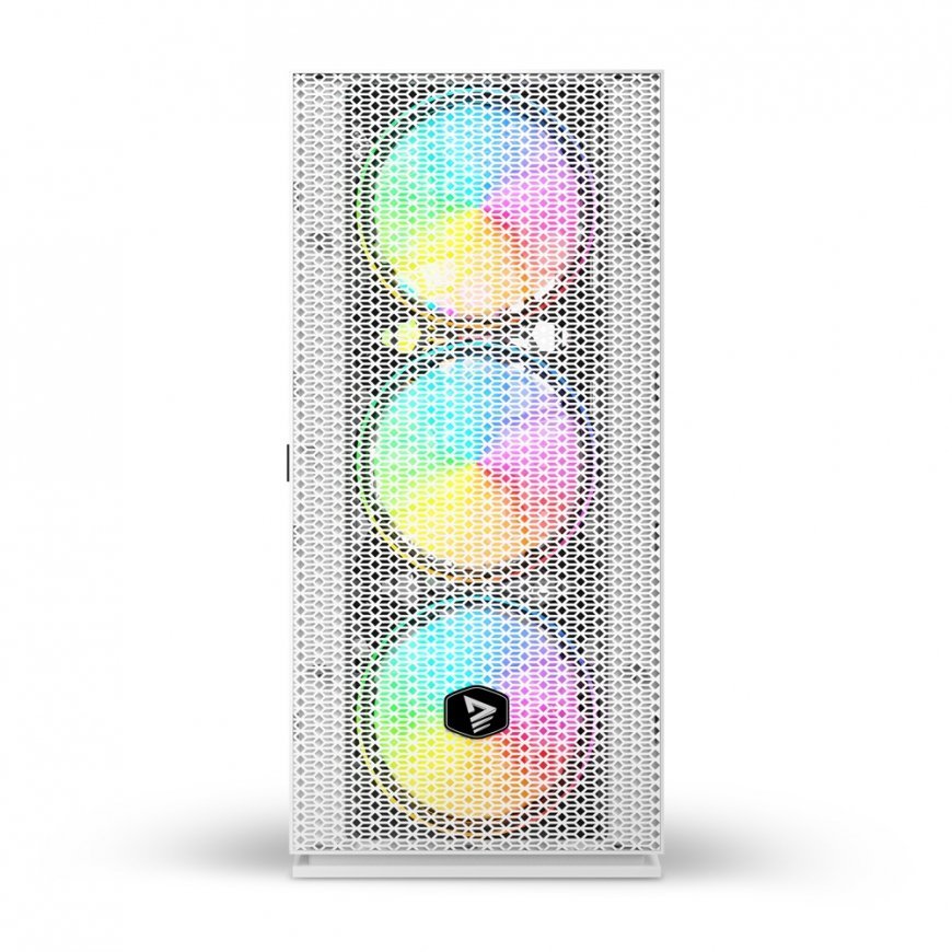 Savio Raptor White X1 ARGB Glass/Mesh White Computer Case Midi Tower – 5