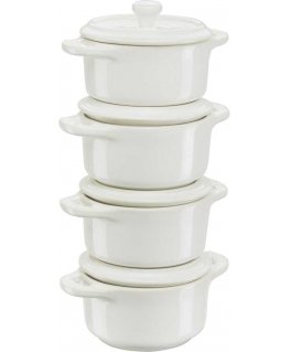 Staub Mini Cocotte Okrągły, 4 pcs. - 200 ml, Kość słoniowa