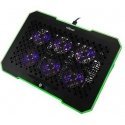 Nešiojamojo kompiuterio aušinimo stovas HISMART, su 6 RGB ventiliatoriais, 5 padėčių
