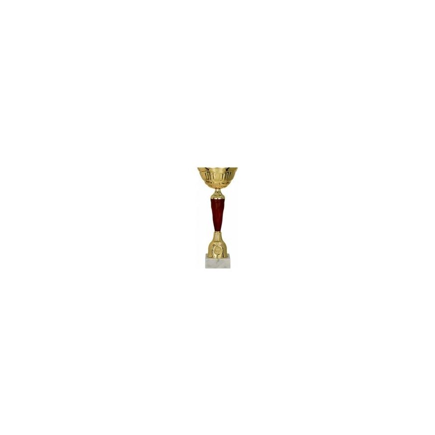 Detail Gold and burgundy metal cup with lid – 2
