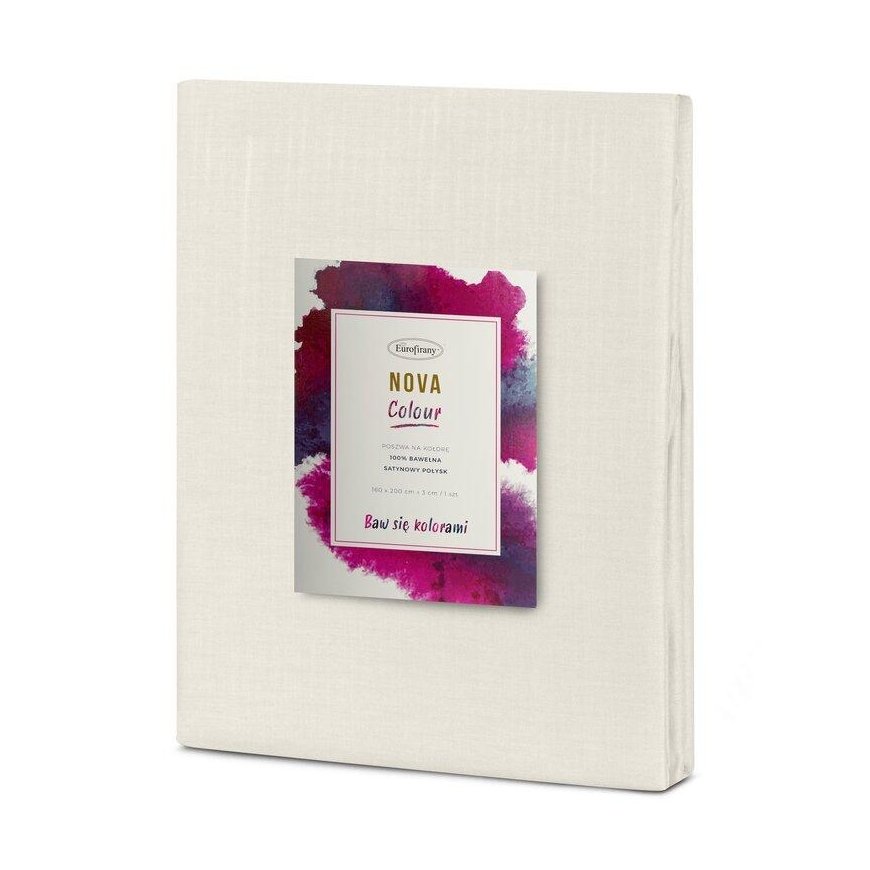 Eurofirany NOVA COLOUR POS/NOVAC/BE/PO Medvilninis antklodės užvalkalas su satino blizgesiu, 220X200 cm, spalva: smėlio – 4