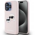 Dėklas Karl Lagerfeld case for iPhone 15 Pro 6,1" KLHMP15LSKCHPPLP pink HC Magsafe silicone sil double heads print