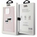 Dėklas Karl Lagerfeld case for iPhone 15 Pro 6,1" KLHMP15LSKCHPPLP pink HC Magsafe silicone sil double heads print