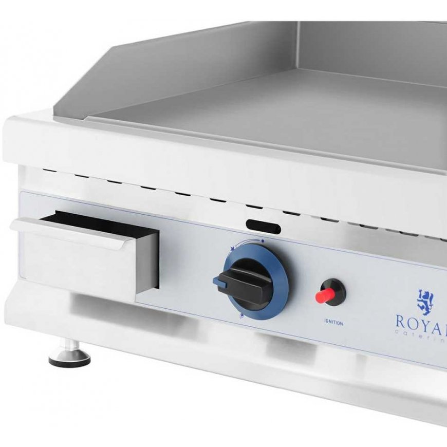 Royal Catering Dvigubas lygus reguliuojamas nerūdijančio plieno dujinis grilis gamtinėms dujoms 2x 3,1 kW 0,02 baro 60 x 40 cm – 3