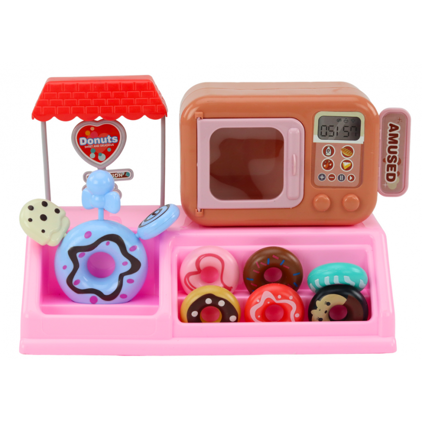 Lean Toys Set Donut Shop Confectionery Cash Register Microwave – 2