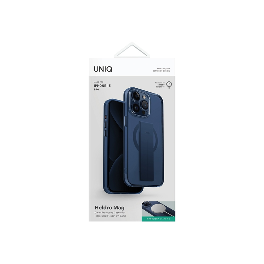 Case UNIQ etui Heldro Mag iPhone 15 Pro 6.1" Magclick Charging blue/ultramarine deep blue – 2