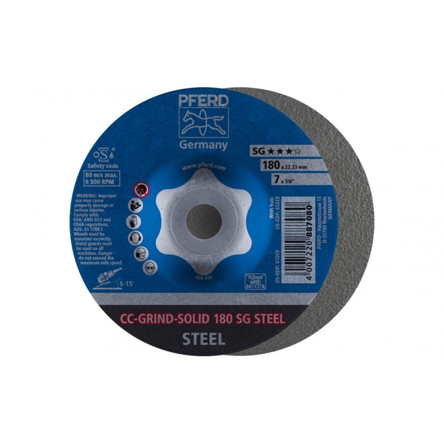 PFERD CC-GRIND-SOLID 180 SG STEEL leņķa slīpmašīnas aksesuārs