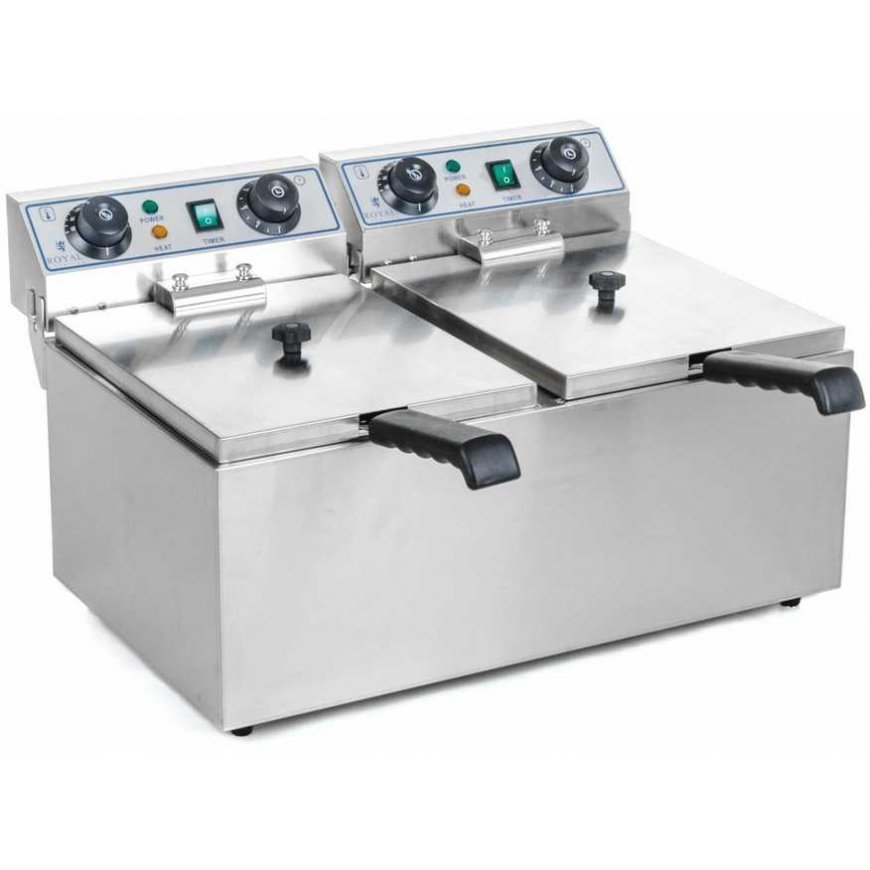 Royal Catering Two-chamber electric fryer TIMER 2x8.5L – 3