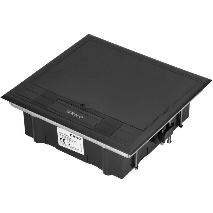 Orno Puszka podłogowa na gniazda modulowe 6 x 45x45mm or 12 x 22.5x45mm, cover: plastic, black – 3