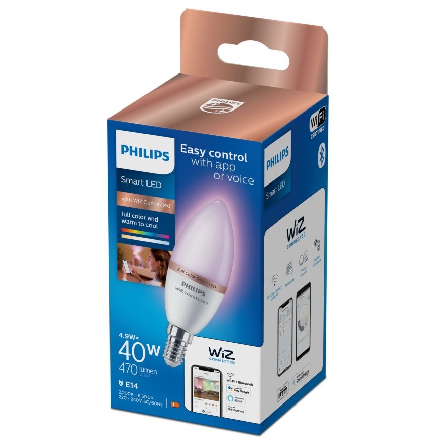Philips 4,9 W (40 W ekv.) C37 E14 svece