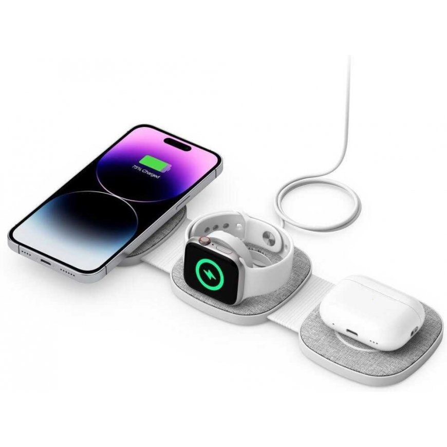 Case Tech-Protect wireless charger A32 3in1 Magnetic MagSafe QI15W, gray