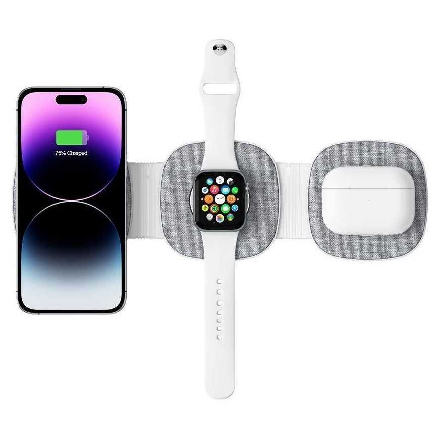 Case Tech-Protect wireless charger A32 3in1 Magnetic MagSafe QI15W, gray – 2