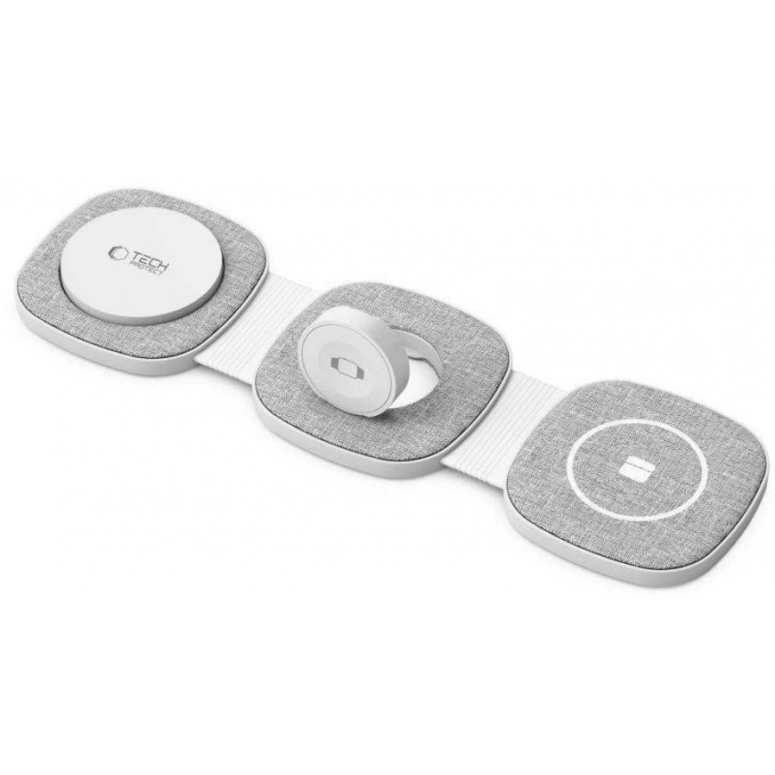 Dėklas Tech-Protect wireless charger A32 3in1 Magnetic MagSafe QI15W, pilkas – 5