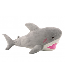 Lean Toys Plush Shark Mascot Cuddly Toy 50cm Gray