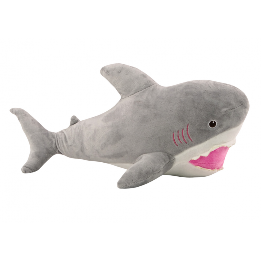 Lean Toys Plush Shark Mascot Cuddly Toy 50cm Gray