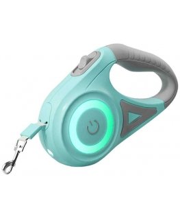 Rojeco Dog Automatic Leash LED 5 m (žalias)