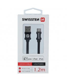Swissten MFI Textile Fast Charge 3A Lightning Data and Charging Cable 1.2m