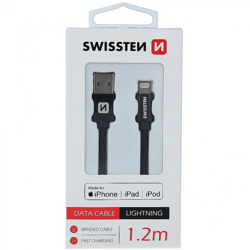 Swissten MFI Textile Fast Charge 3A