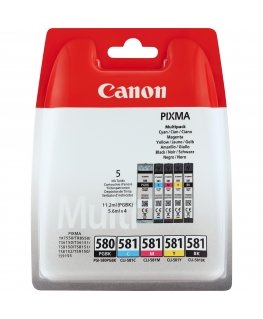 Canon PGI-580/CL-581 rašalo kasetė 5 vnt Originalus Standartinė išeiga Juoda, Žydras, Rausvai raudon