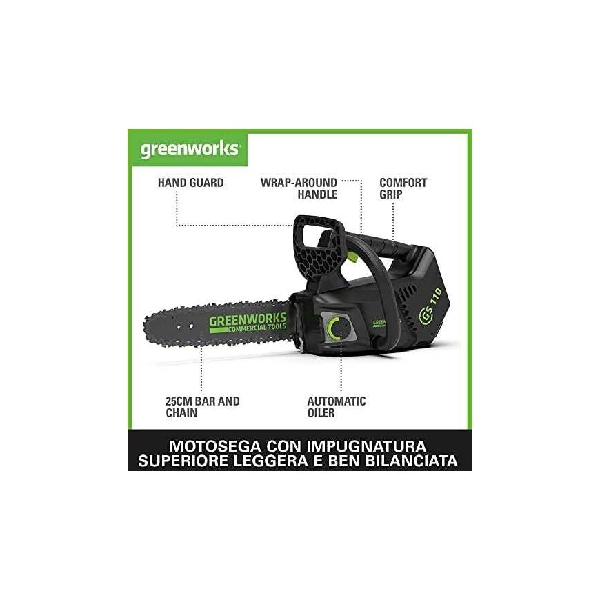 Chainsaw Greenworks GD40TCSK2 40 V 1x2.0 Ah 25 cm band – 3