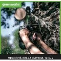 Grandininis pjūklas Greenworks GD40TCSK2 40 V 1x2,0 Ah 25 cm juosta
