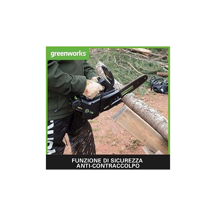 Grandininis pjūklas Greenworks GD40TCSK2 40 V 1x2,0 Ah 25 cm juosta – 5