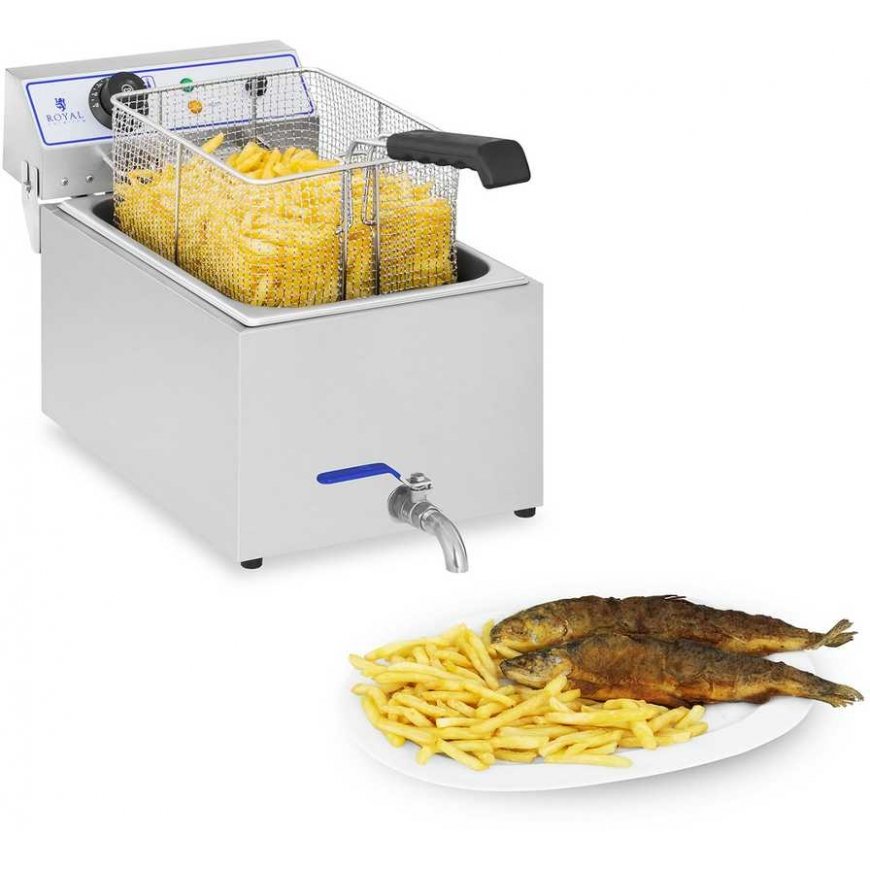 Gruzdintuvė Profesionali žuvies keptuvė su čiaupu 3000W 17L Royal Catering RCEF 15E – 3