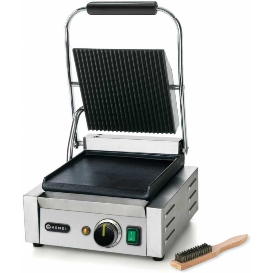 Kontakt grill kontaktowy góra ryflowana dół leiaki 1800W - Hendi 263600