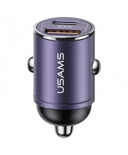 USAMS Ład. sam. 1xUSB+1xUSB-C C38 30W PD Fast Charge z wbudowany