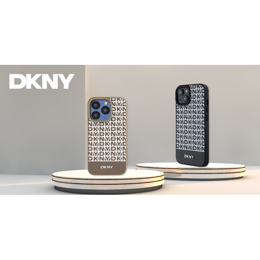 DKNY PU Leather Repeat Pattern Bottom Stripe MagSafe Case for iP – 2