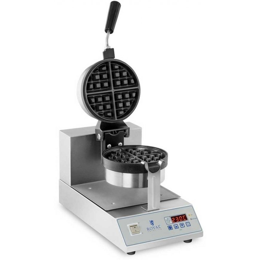 Royal Catering The rotary waffle maker is designed for waffles with round quarters. 18cm 1300W RCWM-1300-RE – 2
