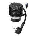 Orno 2P+Z įleidžiamas stalviršio lizdas su EasyEject sistema, USB 3.0, 1,5 m + USB adapteris