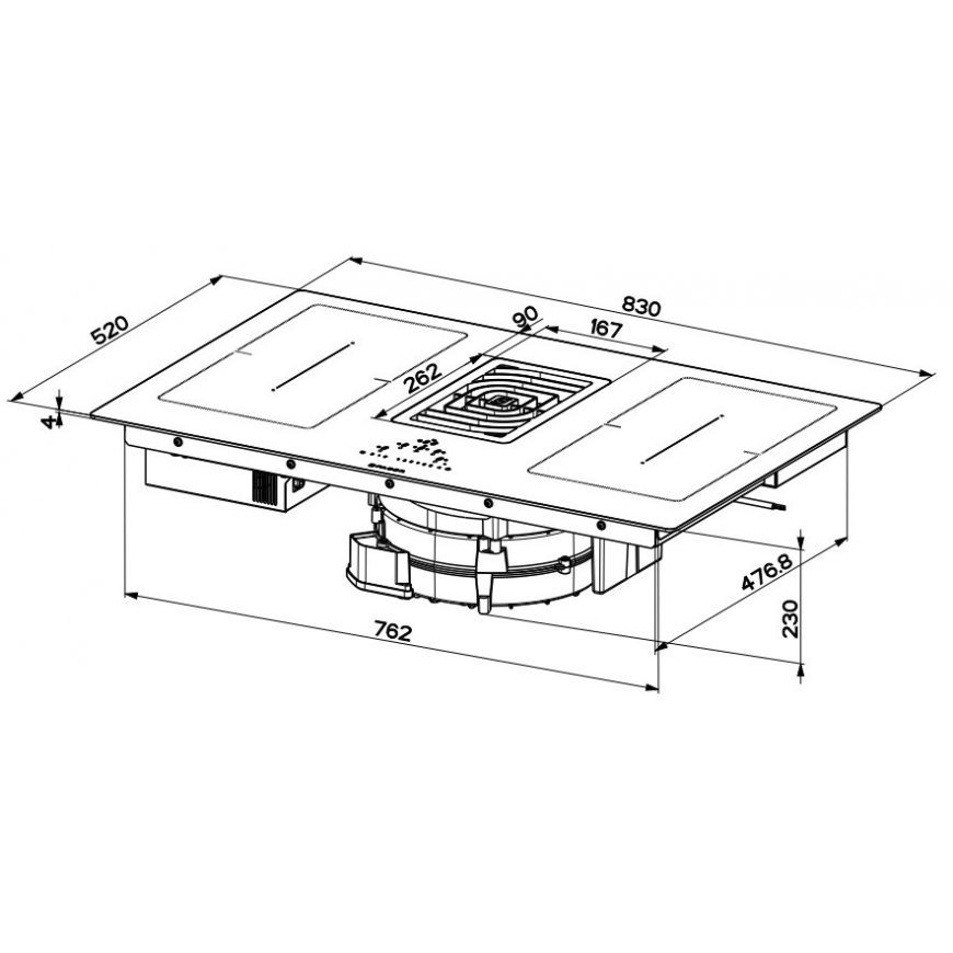 FABER S.p.A. Hob Galileo Smart BK Glass A830 Melns Iebūvēts 83 cm Zonas indukcijas plīts 4 zone(s) – 2