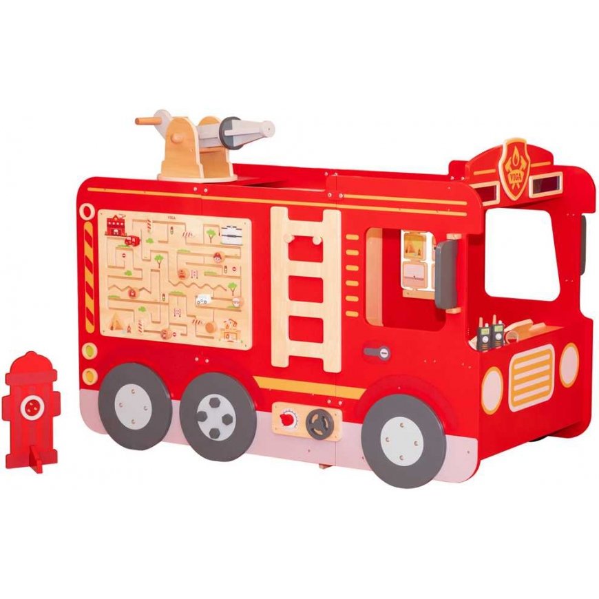 Viga Toys VIGA Didelės medinės ugniagesių mašinos Montessori žaidimų aikštelė – 3