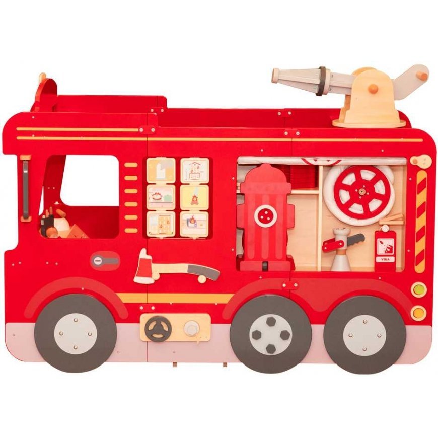 Viga Toys VIGA Didelės medinės ugniagesių mašinos Montessori žaidimų aikštelė – 4