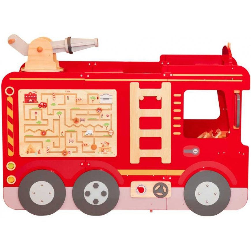Viga Toys VIGA Didelės medinės ugniagesių mašinos Montessori žaidimų aikštelė – 5