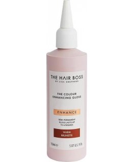 The Hair Boss THE HAIR BOSS_Lisa Shepherd The Color Enhancing Gloss Highlighter, highlighting the warm shade of dark hair Warm B